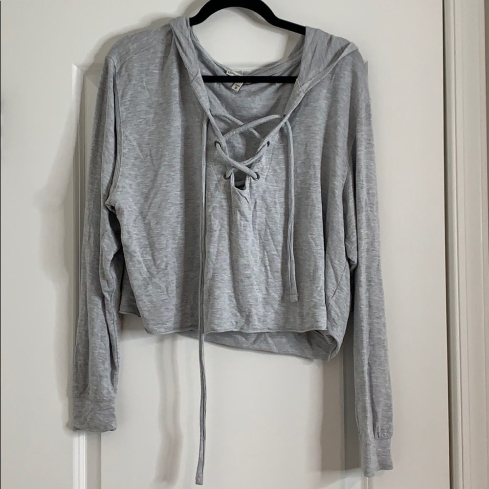 Express one eleven lace up crop